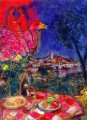 Gedeckter Tisch mit Blick auf den Zeitgenossen Marc Chagall von Saint Paul de Vance